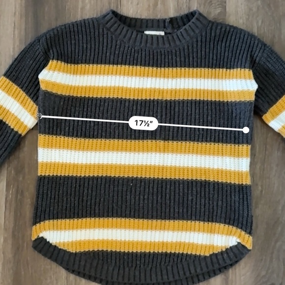 Grey/Yellow Striped Knit Sweater - Picture 6 of 10